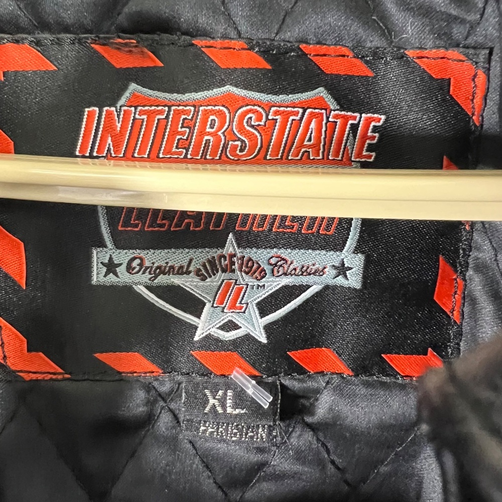 🚫SOLD! 🏍️🌹|•INTERSTATE LEATHER•| Rose Inlay Fringe Heavy Black Leather Jacket Si - Picture 12 of 15